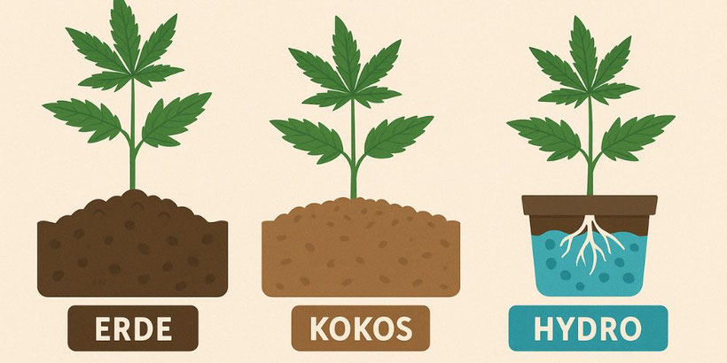 Anbaumedium Erde, Kokos, Hydro